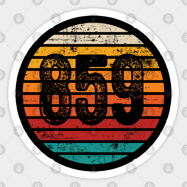 Distressed Vintage Sunset 859 Area Code - 859 Area Code - Sticker ...